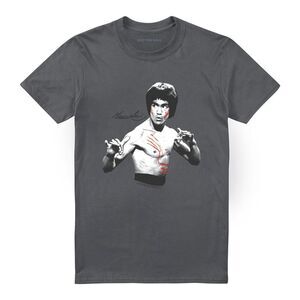 Bruce Lee Unisex Adult Final Confrontation T-Shirt / Charcoal